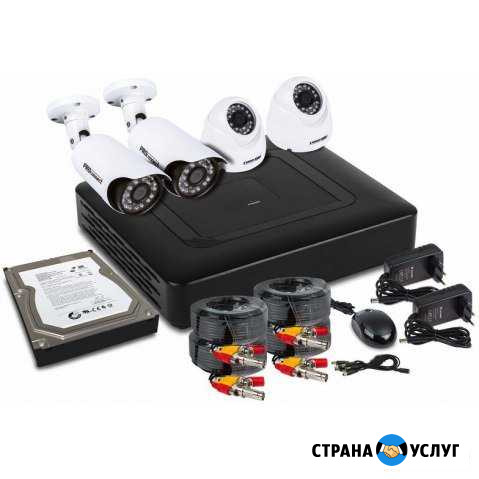 Комплект видеонаблюдения с монтажом и жест. диском Липецк - изображение 1