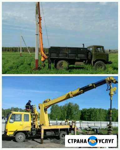 Услуги ямобура. Бурение. Опоры лэп с установкой Омск - изображение 1