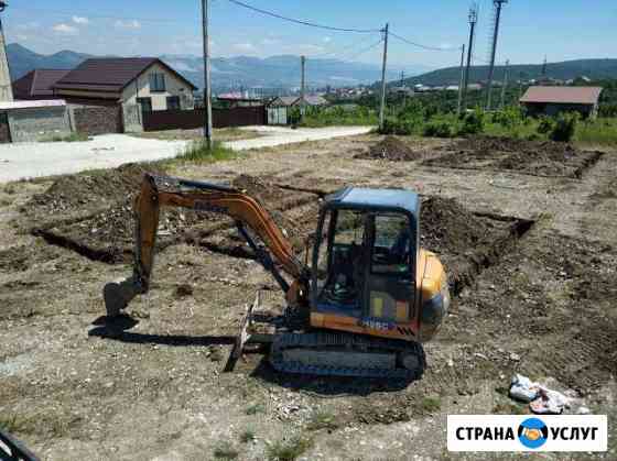 Услуги мини-экскаватора с гидромолотом Новороссийск