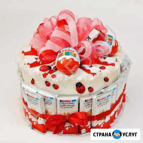 Тортики из конфет,соков,киндеров в детский сад Чайковский - изображение 1