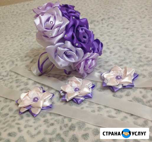 Букет невесты,бутоньерки,букет -дублёр,резиночки,п Салават - изображение 1