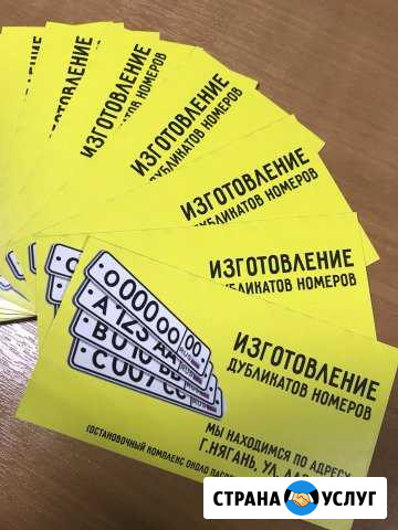 Дубликаты Гос. Номеров Нягань - изображение 1