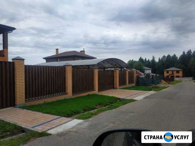 Автонавесы из поликарбоната, откатные ворота Красноармейск - изображение 1