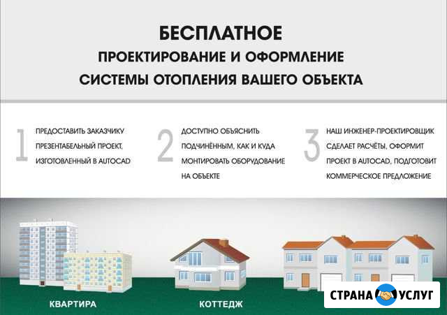 Бесплатное проектирование систем отопления+монтаж Серпухов - изображение 1
