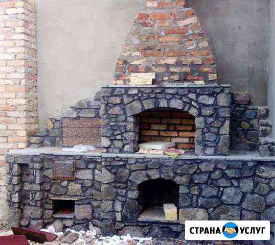 Строим барбекю кострище из природнего камня Калининград