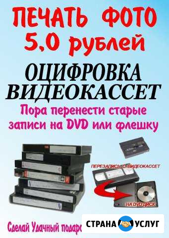 Оцифровка-перезапись с видеокассет и печать фото Заволжье - изображение 1