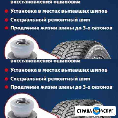 Дошиповка зимних шин ремонтными шипами Ноябрьск