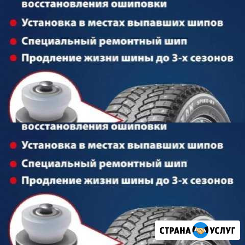 Дошиповка зимних шин ремонтными шипами Ноябрьск - изображение 1