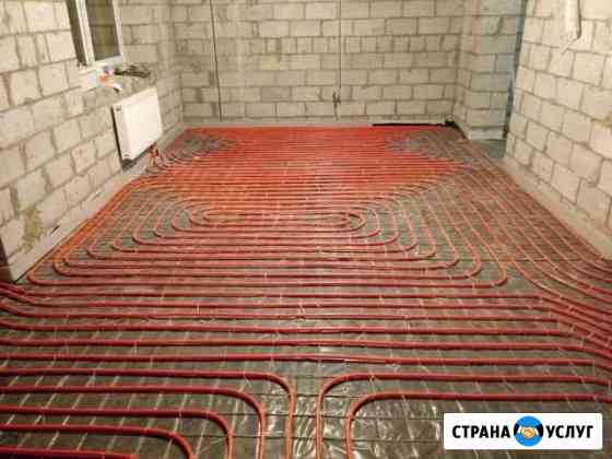 Установка отопления с теплым полом, монтаж котлов Керчь