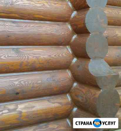 Шлифовка теплый шов покраска срубов конопатка Красногорск