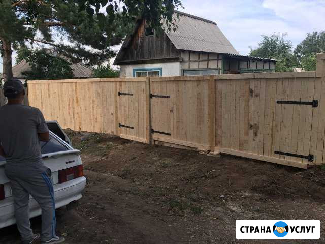 Забор деревянный,огородим участок Абакан - изображение 1