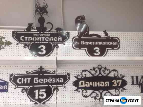 Таблички и вешалки из металла Пермь