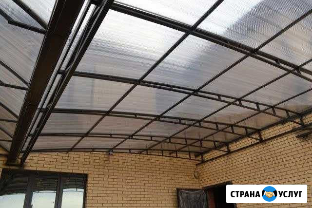 Навесы из поликарбоната и профнастила Новотитаровская - изображение 1