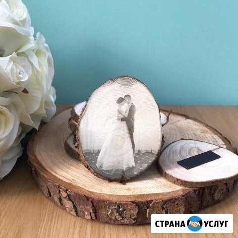 Фотография на срезе натурального дерева Череповец - изображение 1