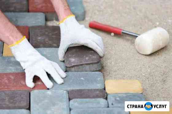 Укладка брусчатки, поребрика, тротуарной плитки Волоколамск