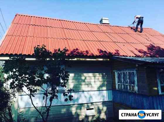 Покраска шиферной крыши в ломоносовском районе Сосновый Бор