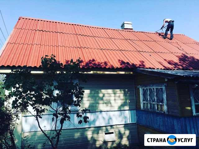 Покраска шиферной крыши в ломоносовском районе Сосновый Бор - изображение 1