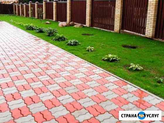 Укладка тротуарной плитки, брусчатки и бордюров Сергиев Посад