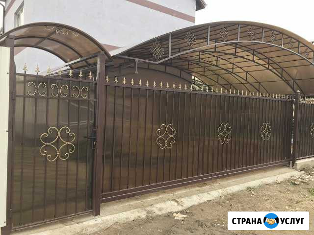 Ворота откатные Калитки Заборы из профлиста Васильково - изображение 1