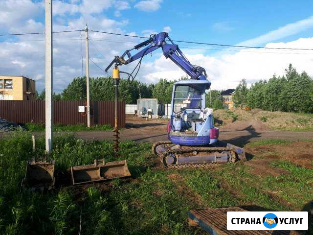 Аренда мини-экскаватора, ямобур,гидробур, сваекрут Санкт-Петербург - изображение 1