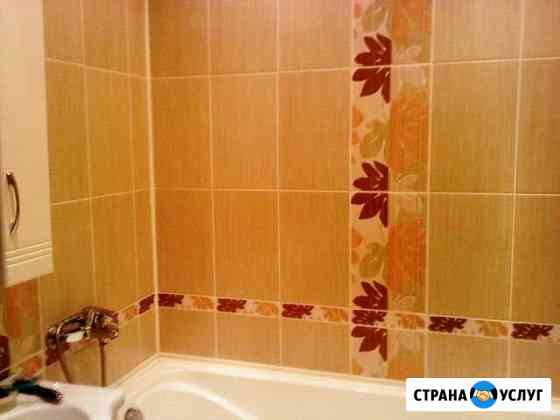 Ремонт санузлов под ключ: укладка плитки на стену Самара