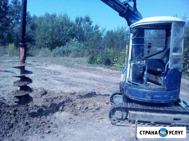 Услуги мини Экскаватора и Ямобур Бурение Сваи Буро Белореченск - изображение 1