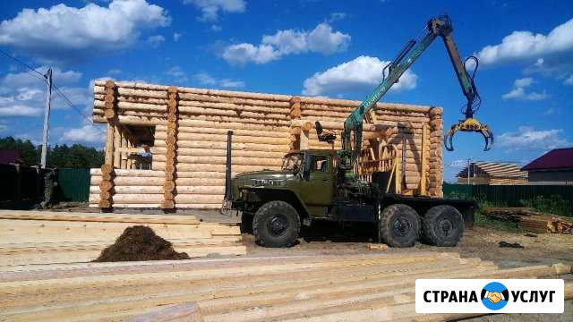 Услуги,аренда Лесовоз урал с манипулятором прицеп Ступино - изображение 1
