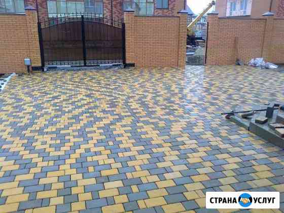 Укладка тротуарной плитки. Водоотведение Белгород