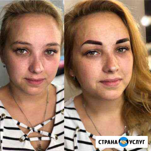 Перманентный макияж-пудровые брови Салават