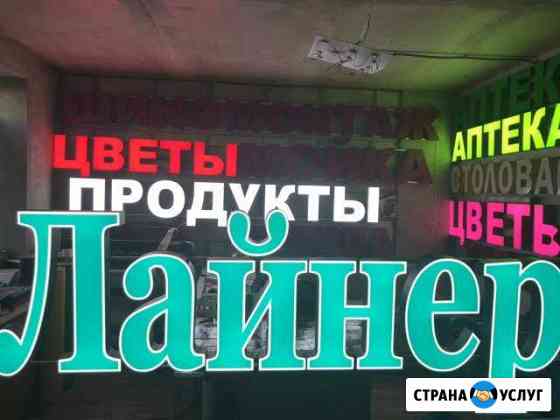 Изготовление и монтаж вывесок, объемных букв Москва