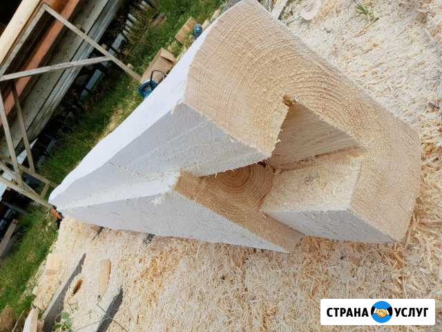 Окосячка лафетом проёмов в срубе. Обсада Сергиев Посад - изображение 1