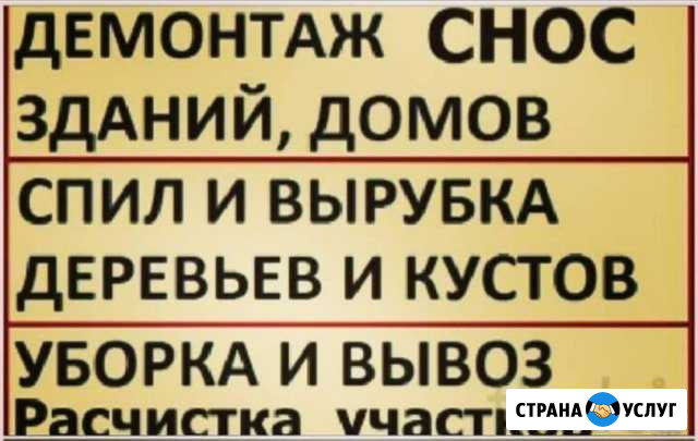 Демонтаж Снос Слом Спил деревьев вывоз мусора выру Борисоглебск - изображение 1