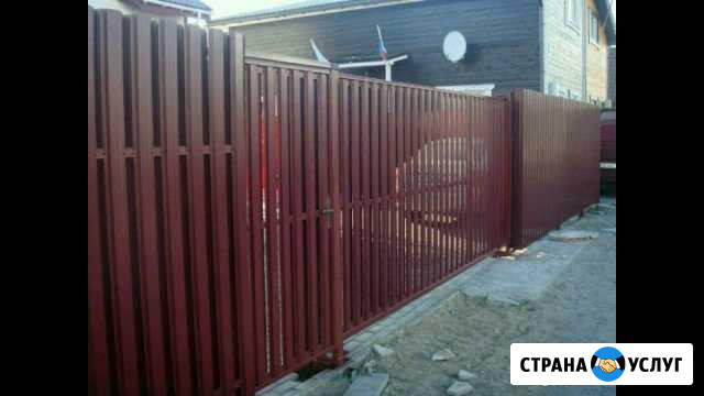 Откатные ворота, винтовые сваи, заборы Кировск - изображение 1