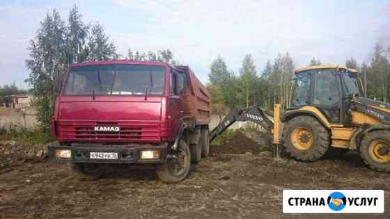 Аренда самосвала и эксковатора щебень, песок Петрозаводск