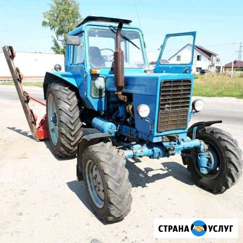 Покос травы трактором мтз 82 + косилка крн-2.1 Майский - изображение 1