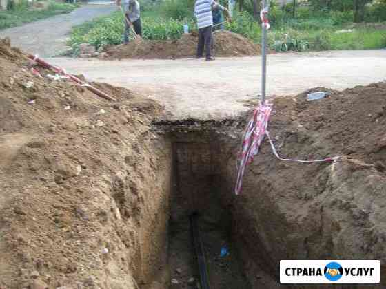 Замена уличного водопровода, прокол под дорогой Гулькевичи