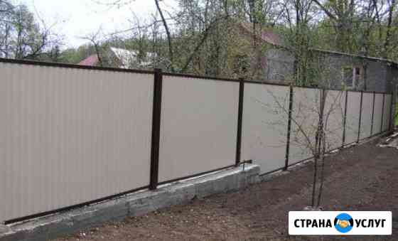 Забор из профнастила в Саранске под ключ Старое Шайгово