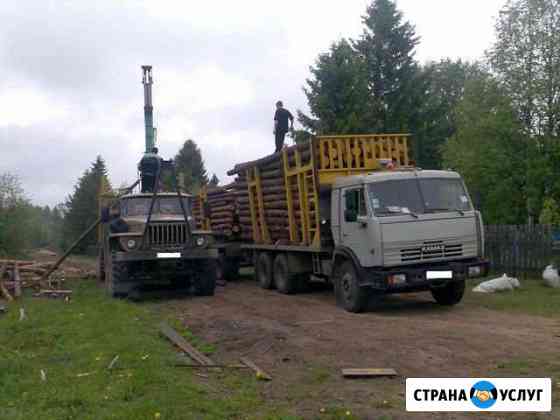 Лесовоз,перевозка леса,коники,камаз с прицепом Медведево