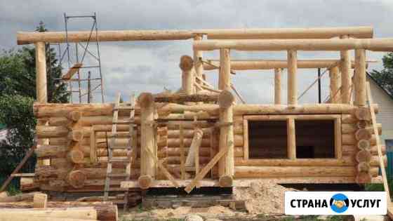 Рубленные дома бани из бревна технология Post&Beam Кольцово