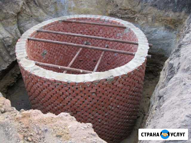 Копка.септика. Выкладка кирпича. Сантехники Брюховецкая - изображение 1