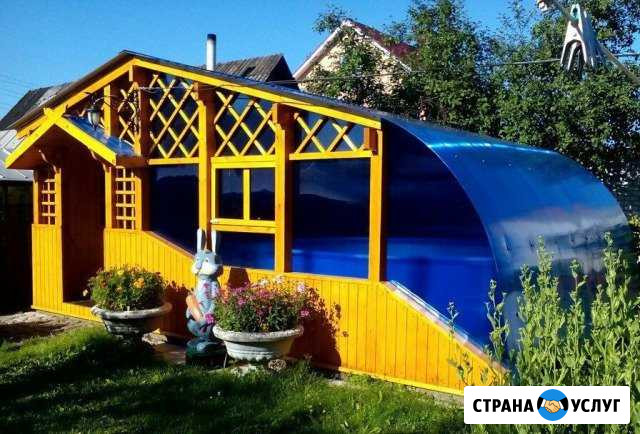 Беседка с бассейном, дача, дом, благоустройство Коломна - изображение 1