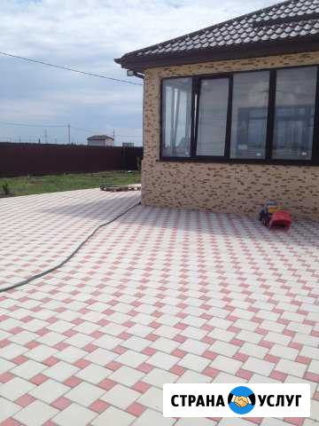 Укладка тротуарки с трамбовкой,врезки,бордюры Шахты - изображение 1