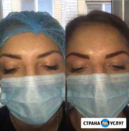 Теневая растушёвка бровей,татуаж межресничного кон Михайловск