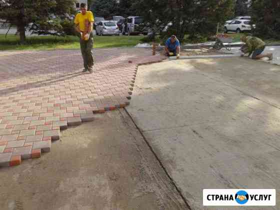 Укладка тротуарной плитки брусчатки Уфа