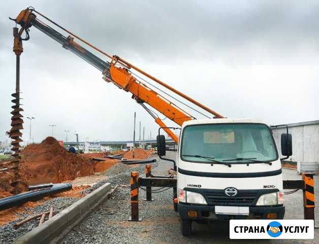 Аренда ямобура установка столбов лэп шпунт бурение Щербинка - изображение 1