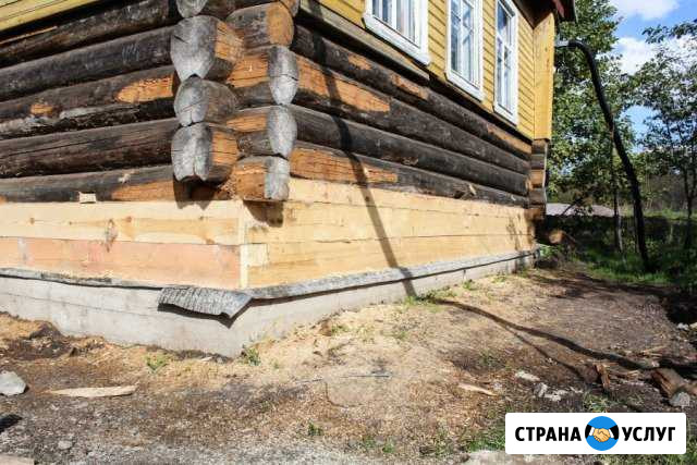 Ремонт фундамента. Замена венцов. Подъем дома Боровичи - изображение 1