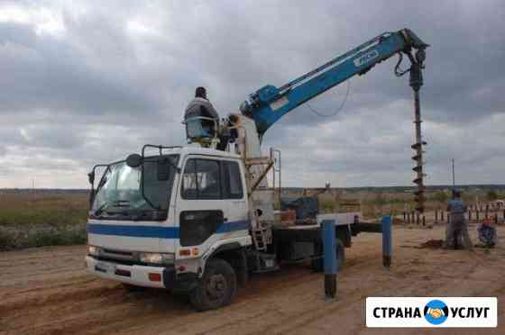 Аренда ямобура установка забора свай столбов опор Санкт-Петербург