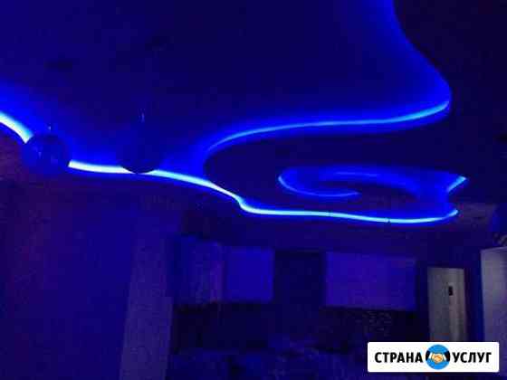 Двухуровневые потолки из гипсокартона с подсветкой Подольск