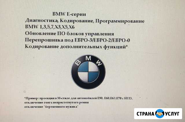 Диагностика, кодирование, программирование BMW E-s Новый Уренгой - изображение 1