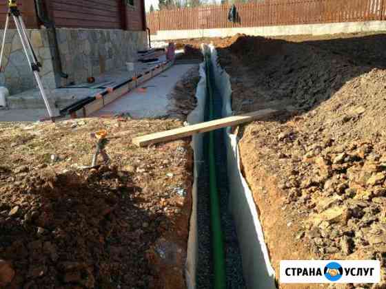 Дренаж, водоотведение, земляные работы Пожва